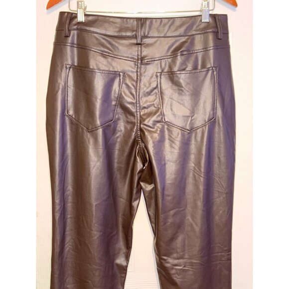 NWT Maurice’s Plus Size Perfect Brown Faux Leather Skinny High Rise Pant Size 14 - Picture 7 of 10
